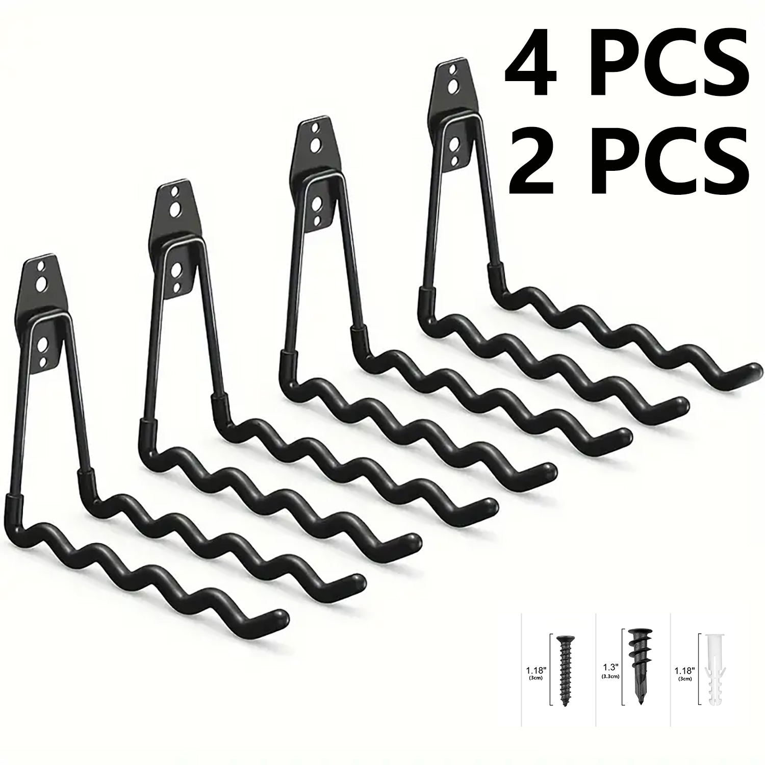 Heavy Equipment Management - 2-delige set, robuuste metalen garagehaken, aan
